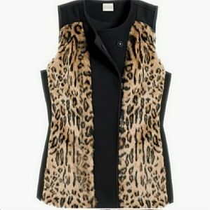 Chico's Leopard Fur Sweater Vest